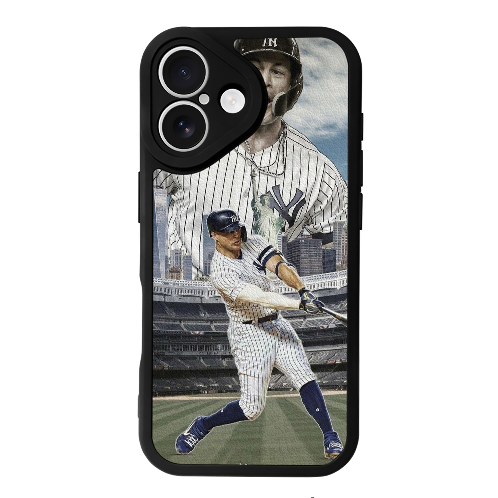 Giancarlo Stanton 14 IPhone 16 Silicone Leather Case – UV Print, Lambskin Texture – Perfect Fit, Wireless Charging Compatible, Scratch Resistant, Precise Cutouts – Stylish Protection For IPhone 16